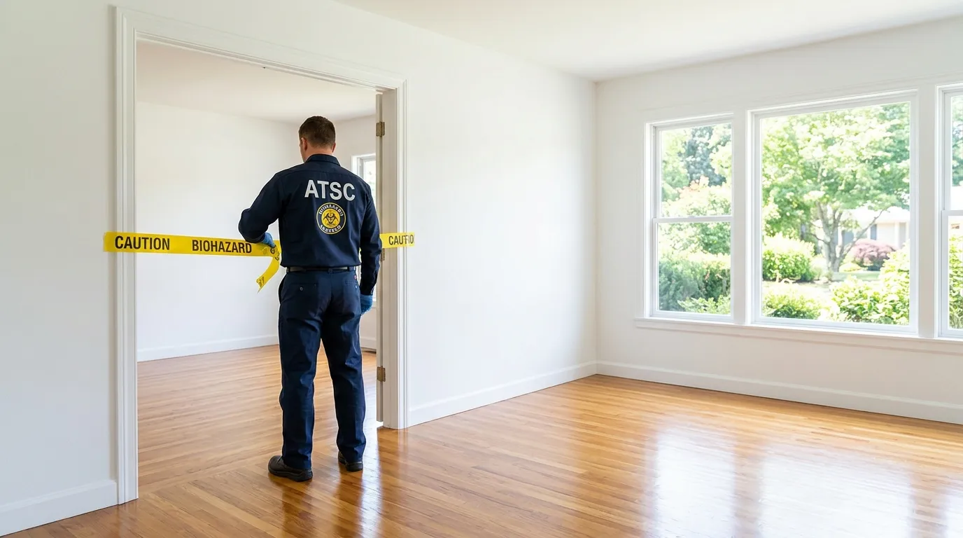 Certified biohazard cleanup crew performing Crime Scene Cleanup in Cortland